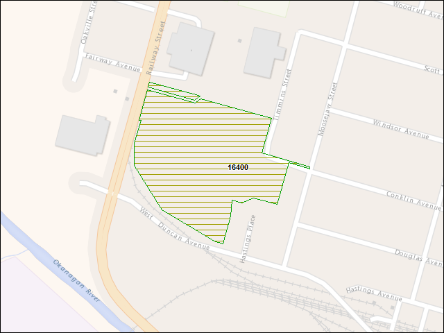 A map of the area immediately surrounding DFRP Property Number 16400