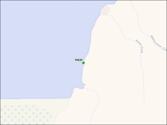 Une carte de la zone qui entoure immédiatement le bien de l'RBIF numéro 16620