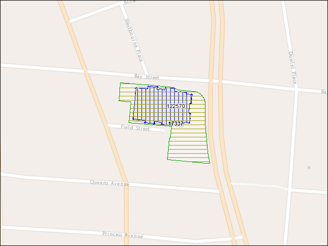 A map of the area immediately surrounding DFRP Property Number 17337