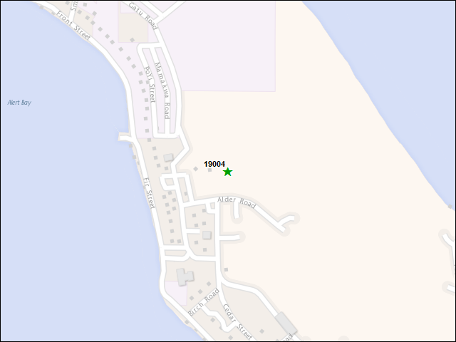 Une carte de la zone qui entoure immédiatement le bien de l'RBIF numéro 19004