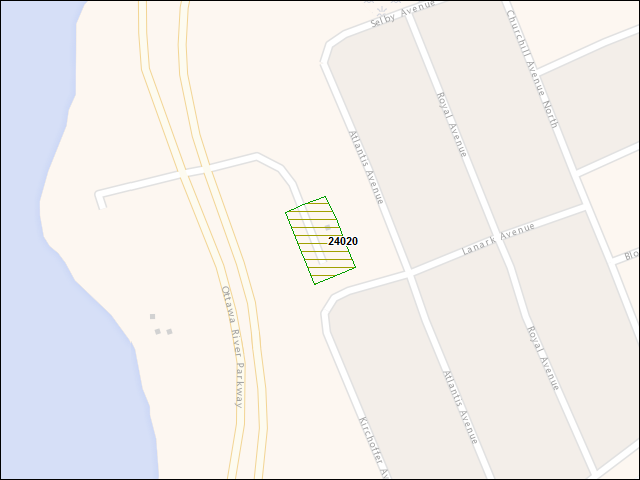 A map of the area immediately surrounding DFRP Property Number 24020