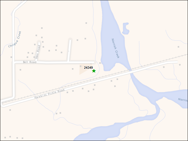 A map of the area immediately surrounding DFRP Property Number 24349