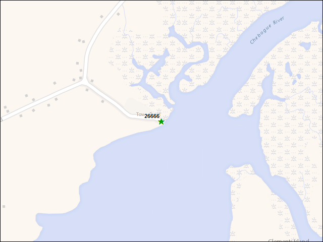 A map of the area immediately surrounding DFRP Property Number 26666