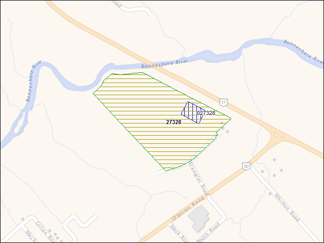 A map of the area immediately surrounding DFRP Property Number 27328