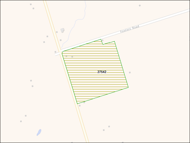 A map of the area immediately surrounding DFRP Property Number 27542