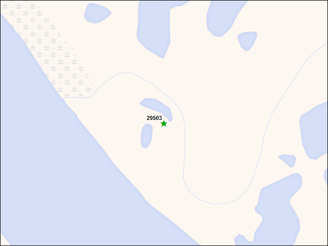 Une carte de la zone qui entoure immédiatement le bien de l'RBIF numéro 29503