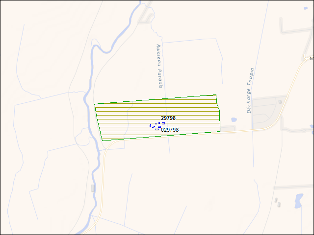 A map of the area immediately surrounding DFRP Property Number 29798