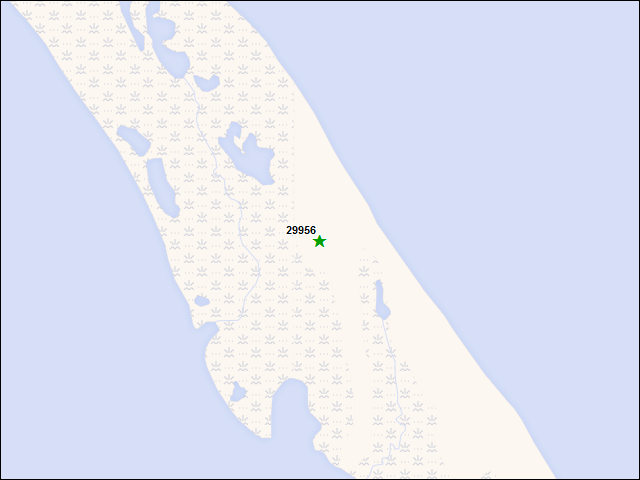 Une carte de la zone qui entoure immédiatement le bien de l'RBIF numéro 29956