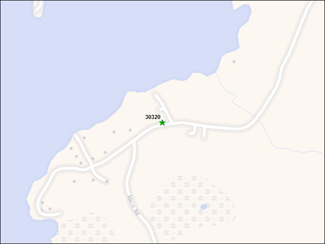 Une carte de la zone qui entoure immédiatement le bien de l'RBIF numéro 30320