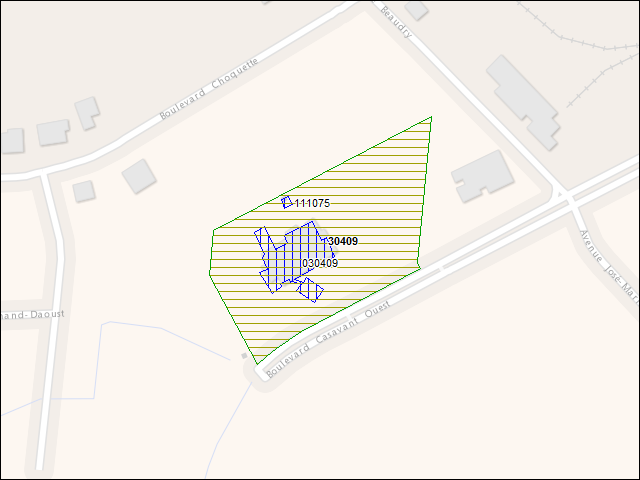 A map of the area immediately surrounding DFRP Property Number 30409