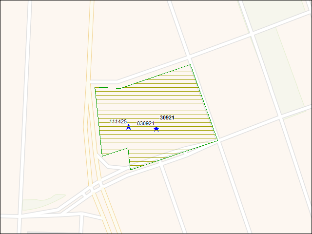 A map of the area immediately surrounding DFRP Property Number 30921