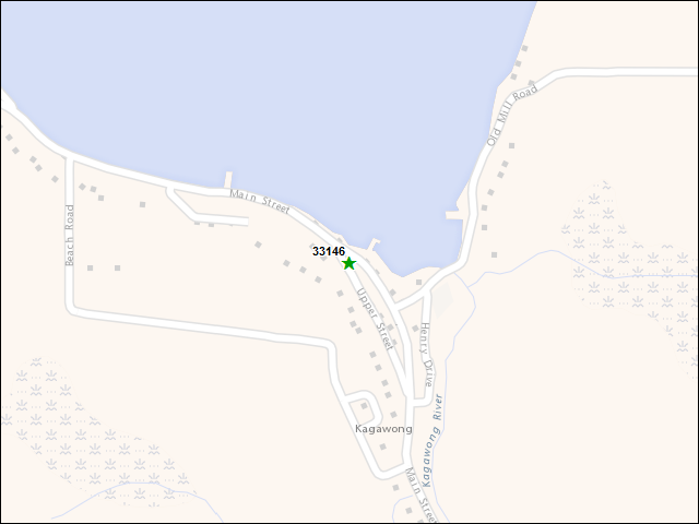 Une carte de la zone qui entoure immédiatement le bien de l'RBIF numéro 33146