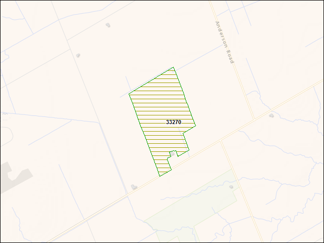 A map of the area immediately surrounding DFRP Property Number 33270
