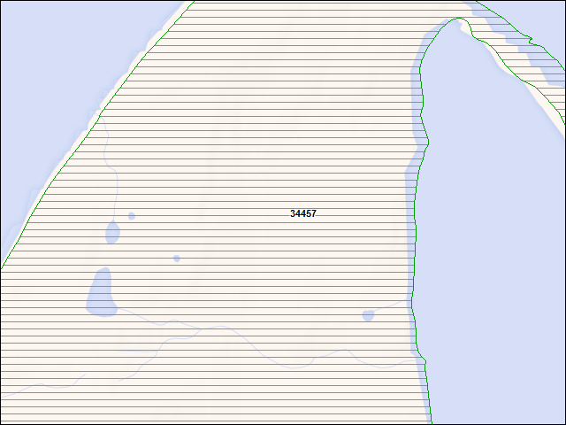 Une carte de la zone qui entoure immédiatement le bien de l'RBIF numéro 34457