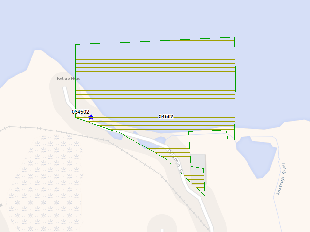 A map of the area immediately surrounding DFRP Property Number 34502