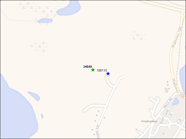 A map of the area immediately surrounding DFRP Property Number 34849
