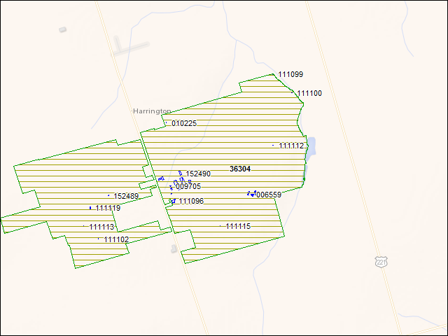A map of the area immediately surrounding DFRP Property Number 36304