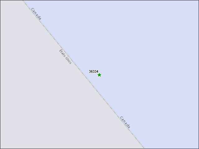 Une carte de la zone qui entoure immédiatement le bien de l'RBIF numéro 36334