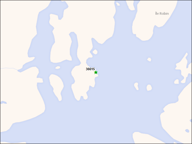 Une carte de la zone qui entoure immédiatement le bien de l'RBIF numéro 36615