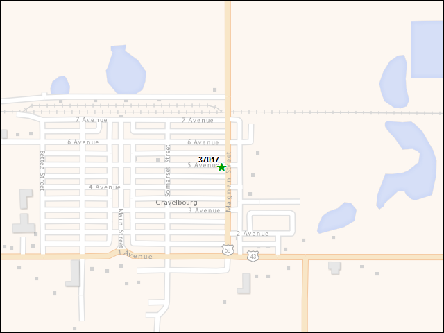 A map of the area immediately surrounding DFRP Property Number 37017