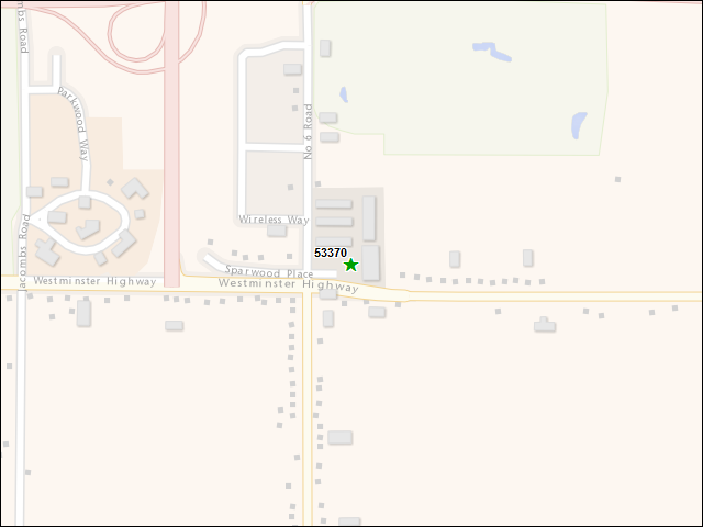 A map of the area immediately surrounding DFRP Property Number 53370
