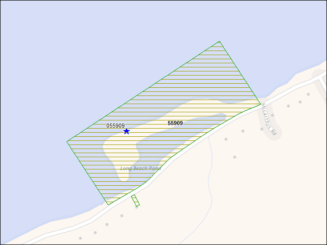 A map of the area immediately surrounding DFRP Property Number 55909