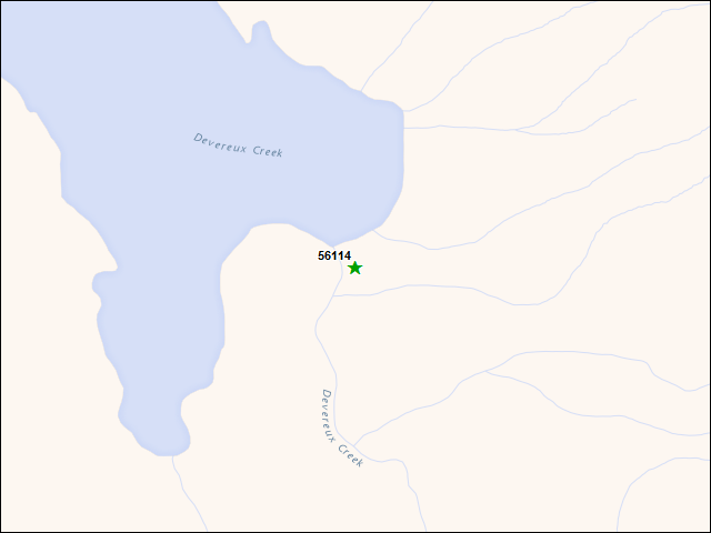 A map of the area immediately surrounding DFRP Property Number 56114