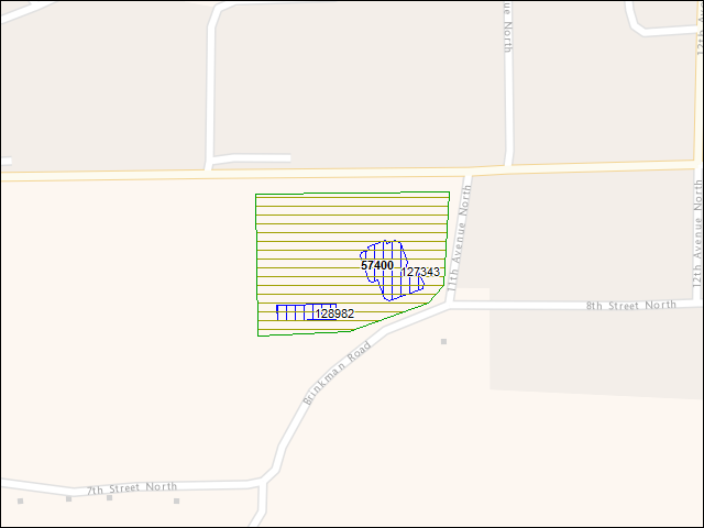 A map of the area immediately surrounding DFRP Property Number 57400