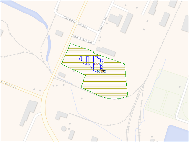 A map of the area immediately surrounding DFRP Property Number 58392