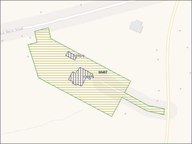 A map of the area immediately surrounding DFRP Property Number 58487