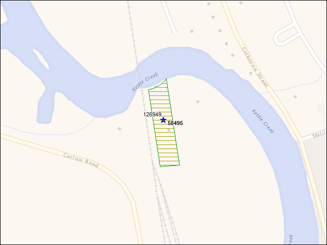 A map of the area immediately surrounding DFRP Property Number 58495