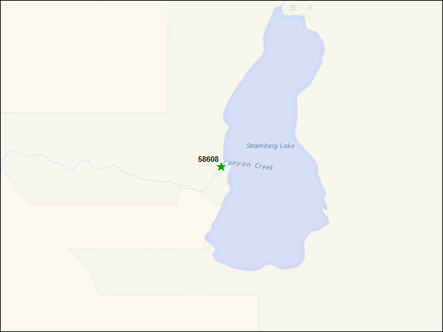 A map of the area immediately surrounding DFRP Property Number 58608