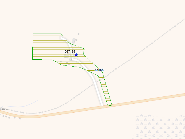 A map of the area immediately surrounding DFRP Property Number 67165