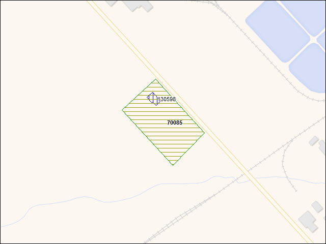 A map of the area immediately surrounding DFRP Property Number 70085