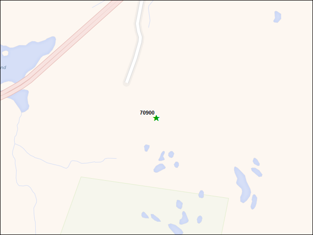 A map of the area immediately surrounding DFRP Property Number 70900