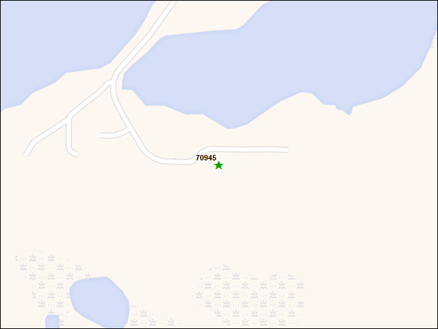 Une carte de la zone qui entoure immédiatement le bien de l'RBIF numéro 70945