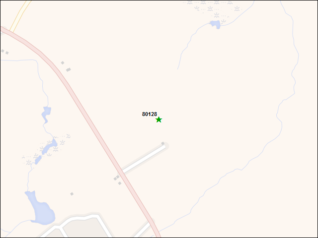 Une carte de la zone qui entoure immédiatement le bien de l'RBIF numéro 80128