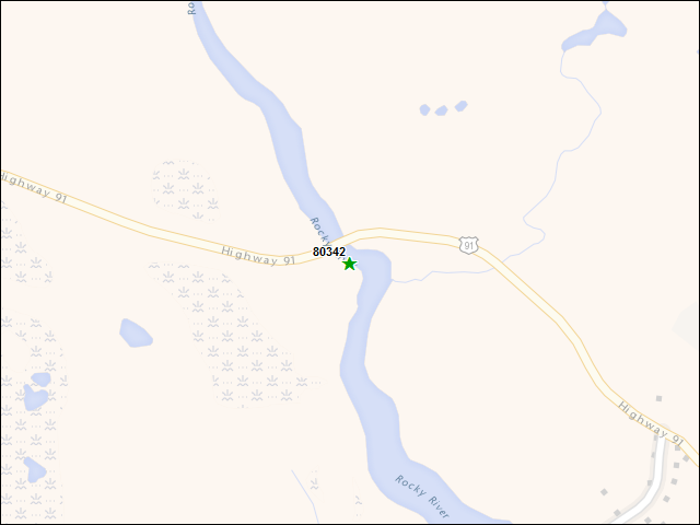 A map of the area immediately surrounding DFRP Property Number 80342