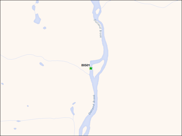 Une carte de la zone qui entoure immédiatement le bien de l'RBIF numéro 80501