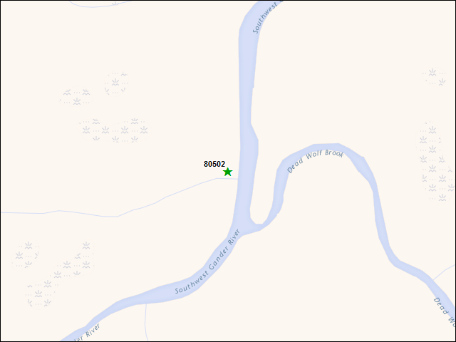 A map of the area immediately surrounding DFRP Property Number 80502