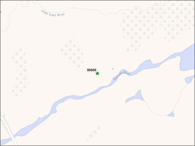 Une carte de la zone qui entoure immédiatement le bien de l'RBIF numéro 80566