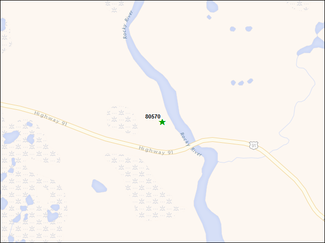 A map of the area immediately surrounding DFRP Property Number 80570