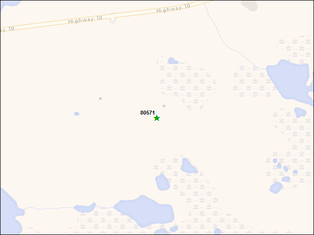 A map of the area immediately surrounding DFRP Property Number 80571