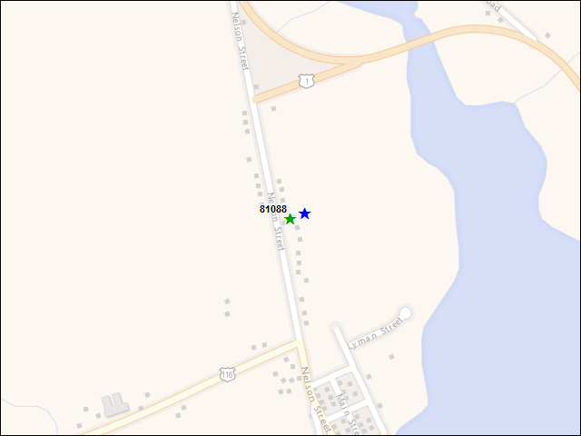 Une carte de la zone qui entoure immédiatement le bien de l'RBIF numéro 81088