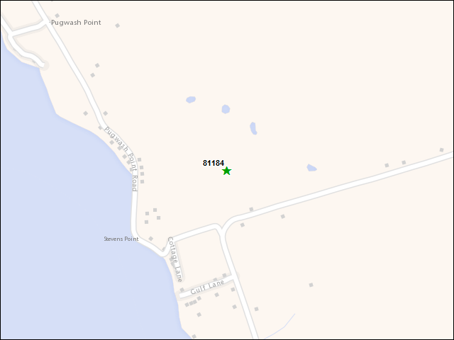 A map of the area immediately surrounding DFRP Property Number 81184