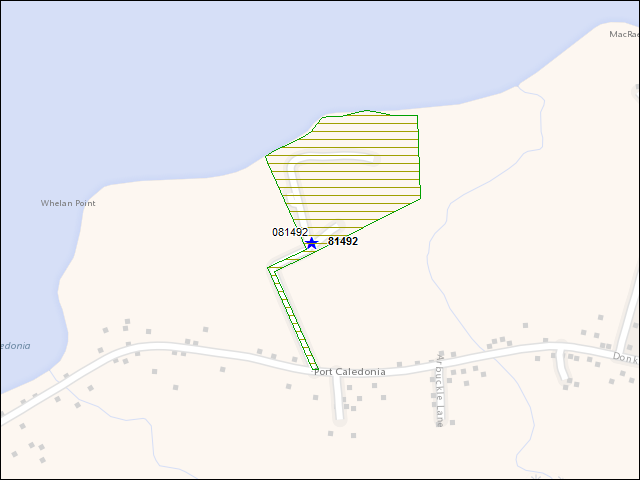 A map of the area immediately surrounding DFRP Property Number 81492