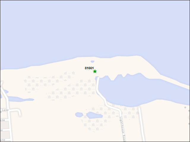 Une carte de la zone qui entoure immédiatement le bien de l'RBIF numéro 81661