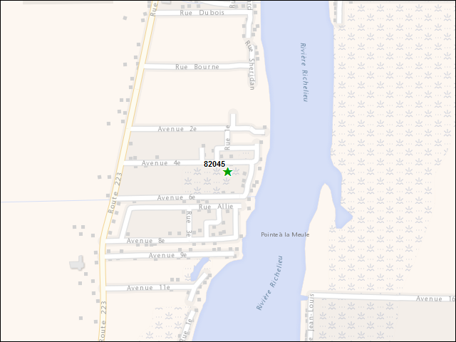A map of the area immediately surrounding DFRP Property Number 82045