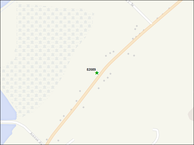 A map of the area immediately surrounding DFRP Property Number 82089