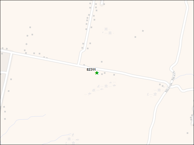 Une carte de la zone qui entoure immédiatement le bien de l'RBIF numéro 82311